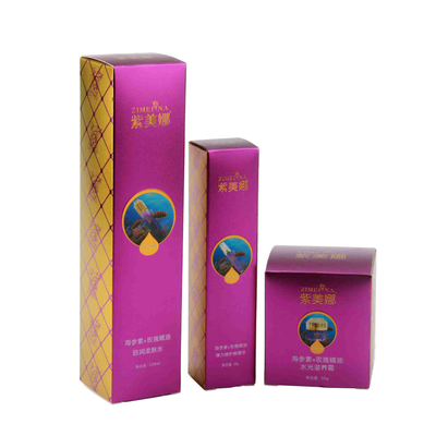 Long  Rectangle Printed Skin Care Box Folding Paper Packaging Full Color Lipstick Boxes Packaging Cosmetic Paper Box
